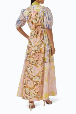 Zimmermann Pop Puff Sleeve Maxi Dress Spliced Size 0 / AU 8 for rent on The Volte - image 3