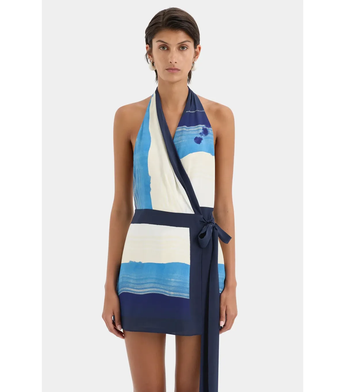 Sir the Label Mariner Wrap Halter Mini Dress Shoreline Stripe Size AU 3 / AU 12 - Image 2