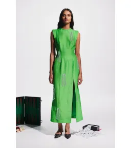 Alemais Dazzle Midi Dress Green Size AU 12 for rent on The Volte - image 1