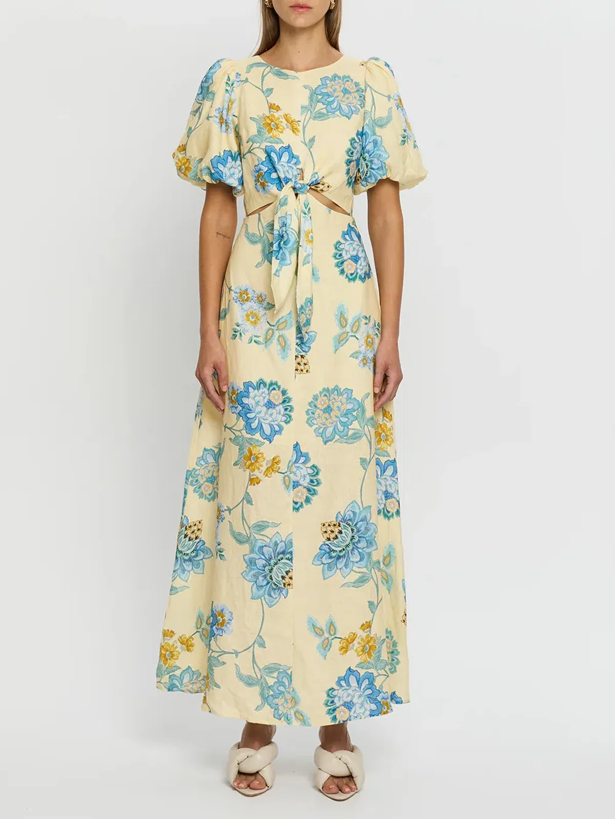 Kivari Giselle Cut Out Maxi Dress Floral Size AU 8 - Image 3