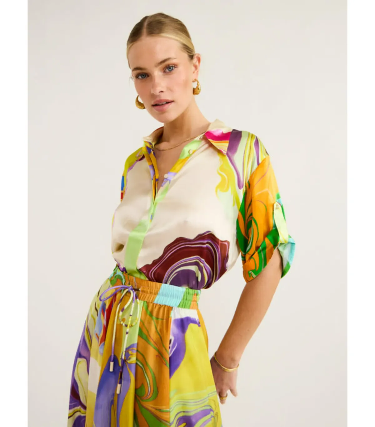 Alemais Luca Silk Top Size 12 and Skirt Size 10 Set Multi - Image 2