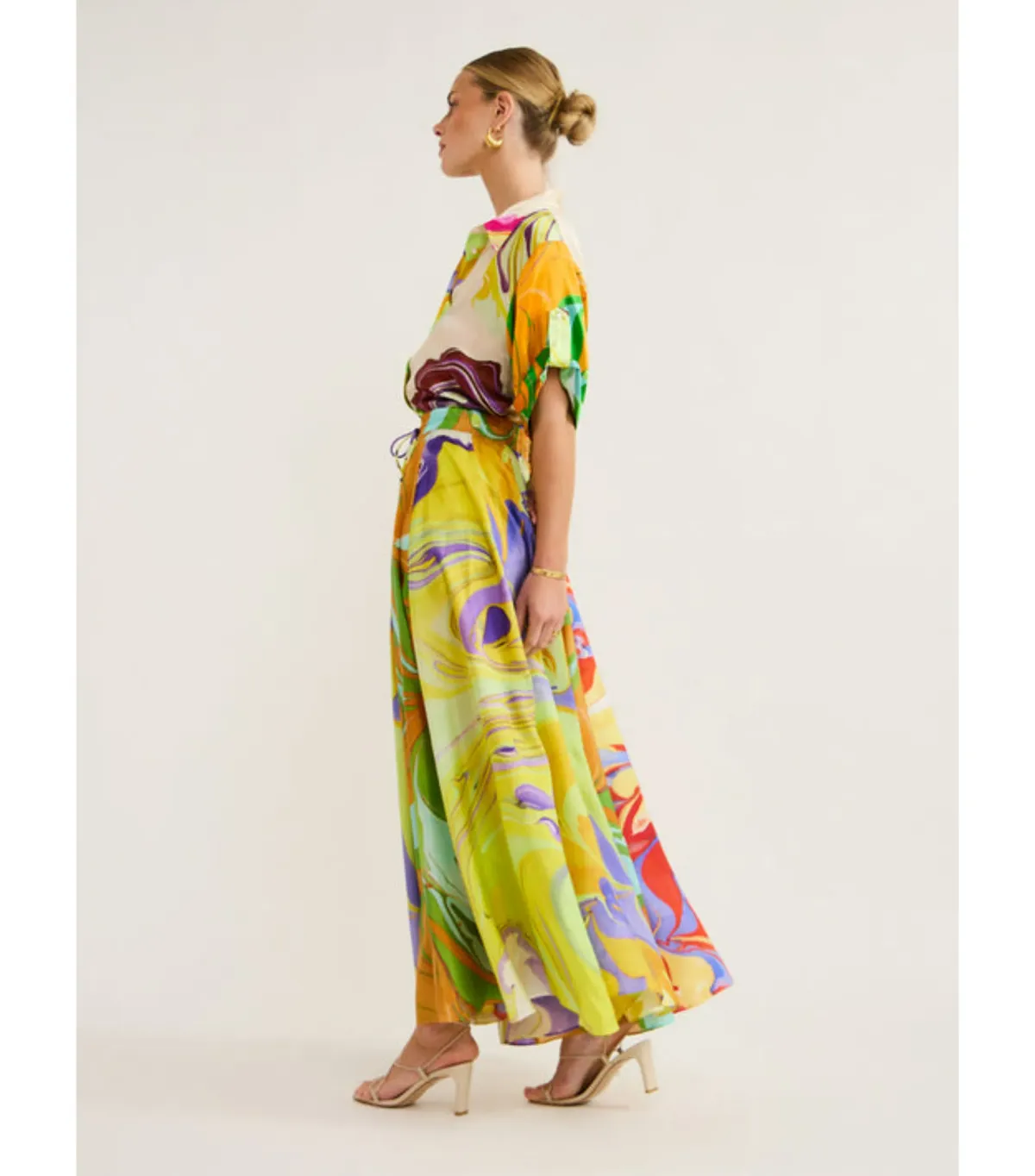 Alemais Luca Silk Top Size 12 and Skirt Size 10 Set Multi - Image 5