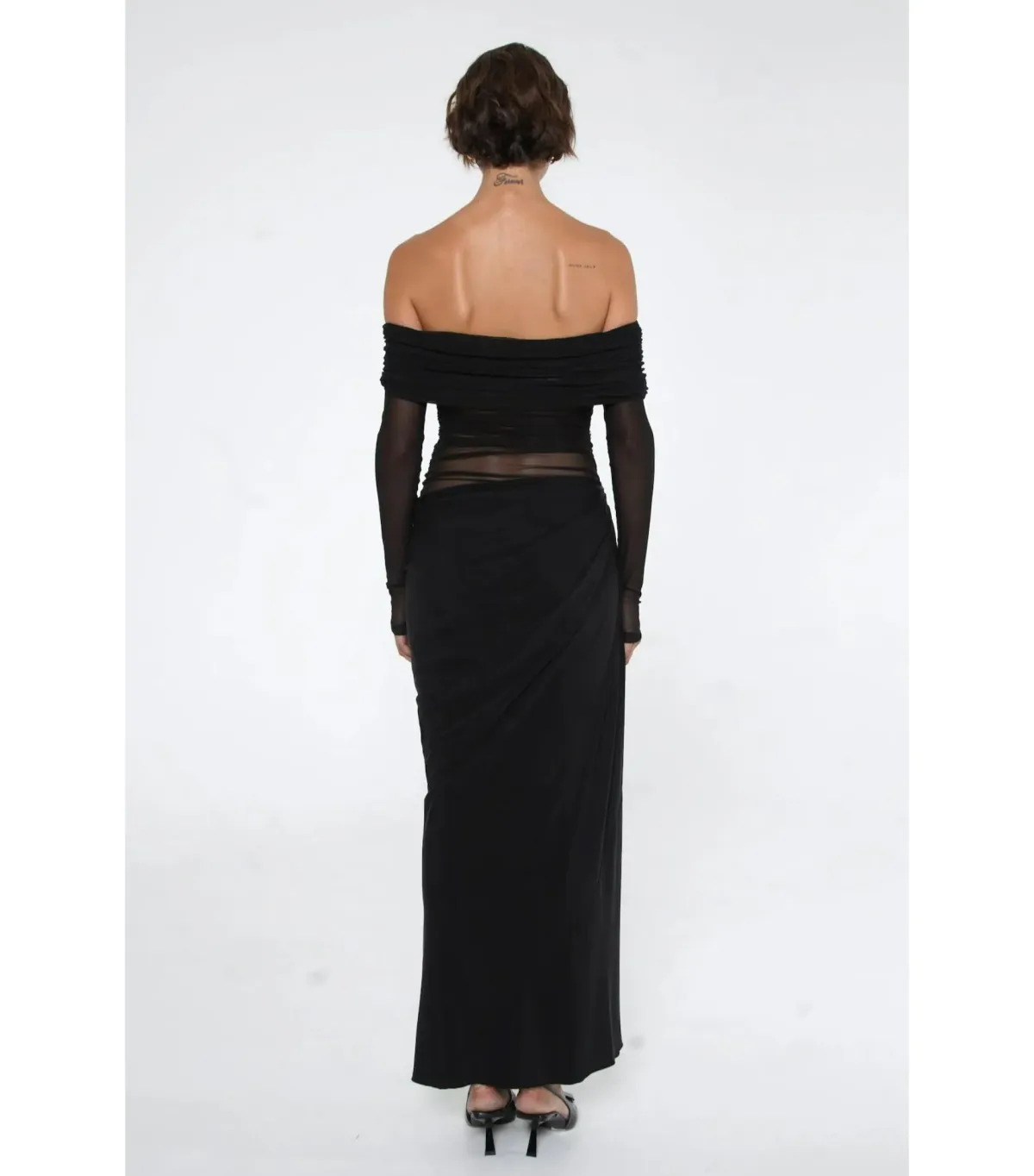 Benni Yasmin Off Shoulder Maxi Dress in Black Size AU 6 - Image 3