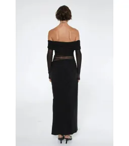 Benni Yasmin Off Shoulder Maxi Dress in Black Size AU 6 for rent on The Volte - image 3