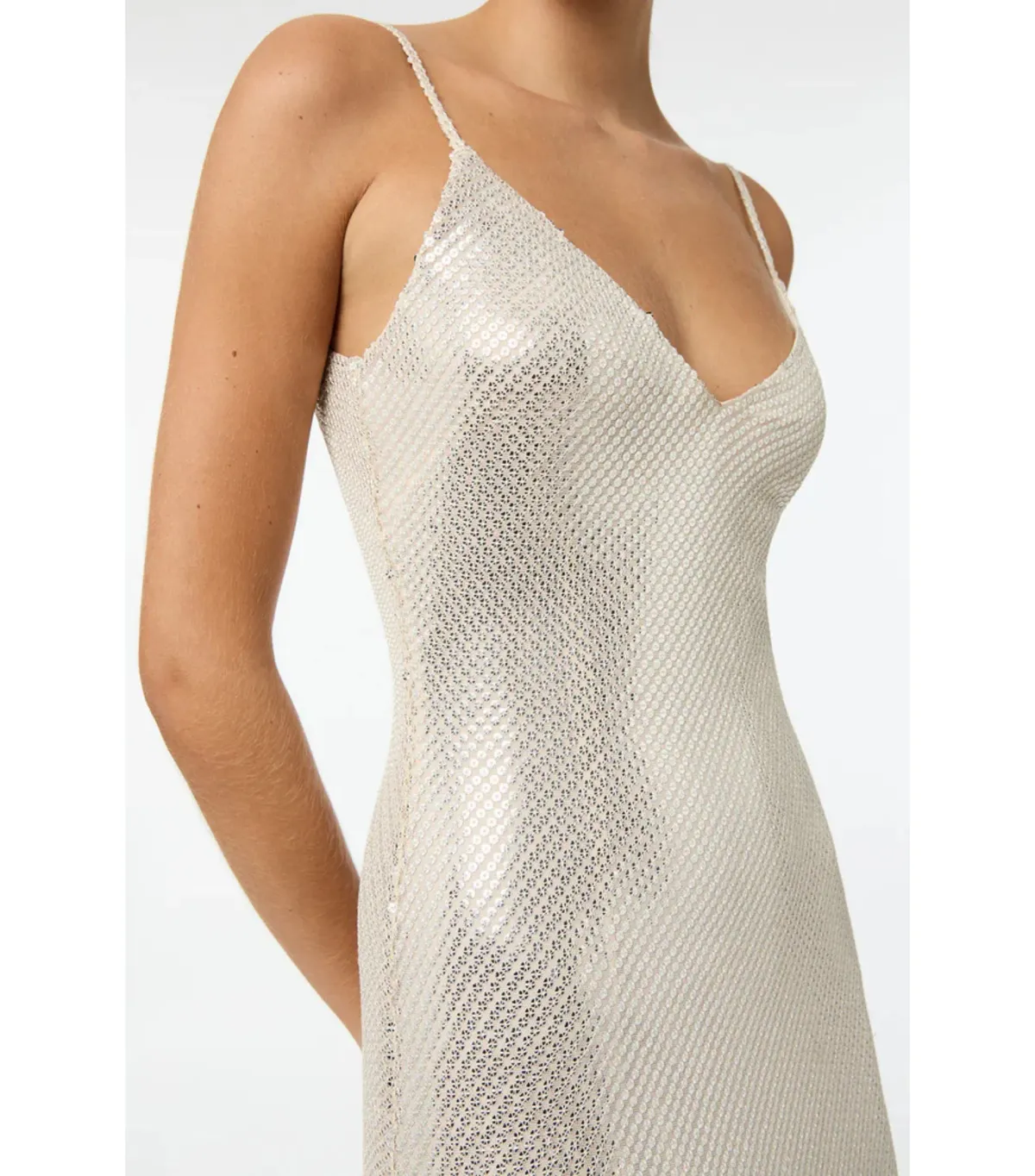 Manning Cartell High Voltage Slip Dress Nude Silver Size AU 8 - Image 3