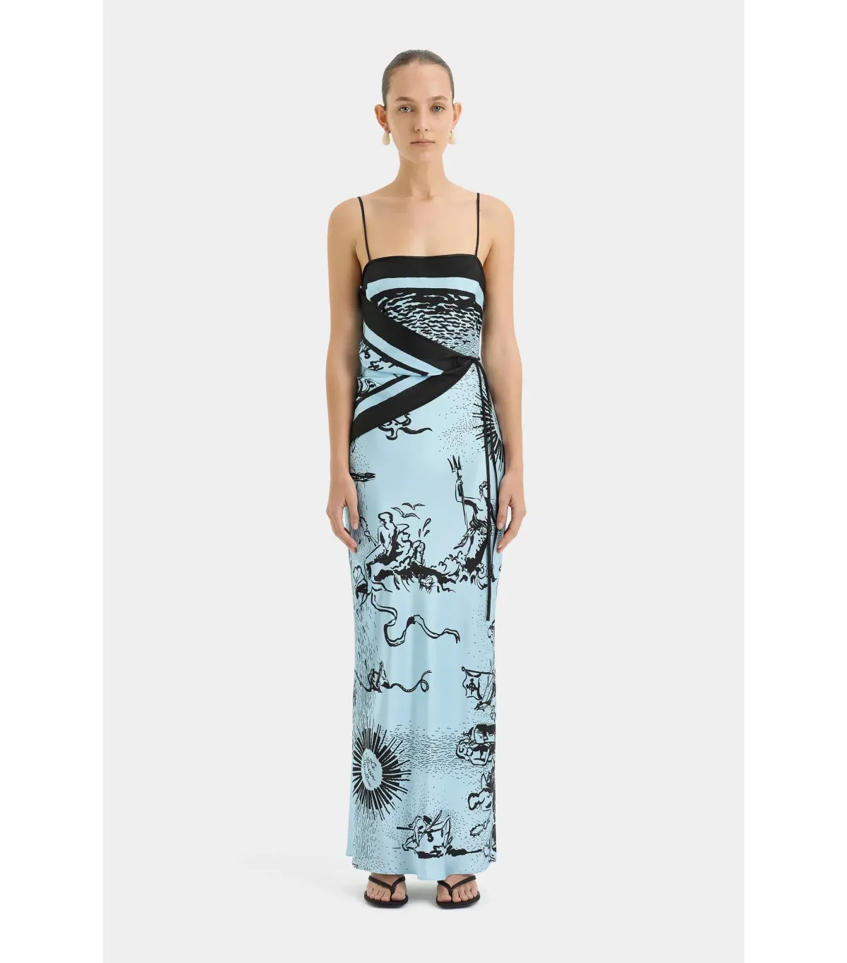 Sir the Label Dreamwood Scarf Midi Dress Brise Soleil Size 1 / AU 8 - Image 1