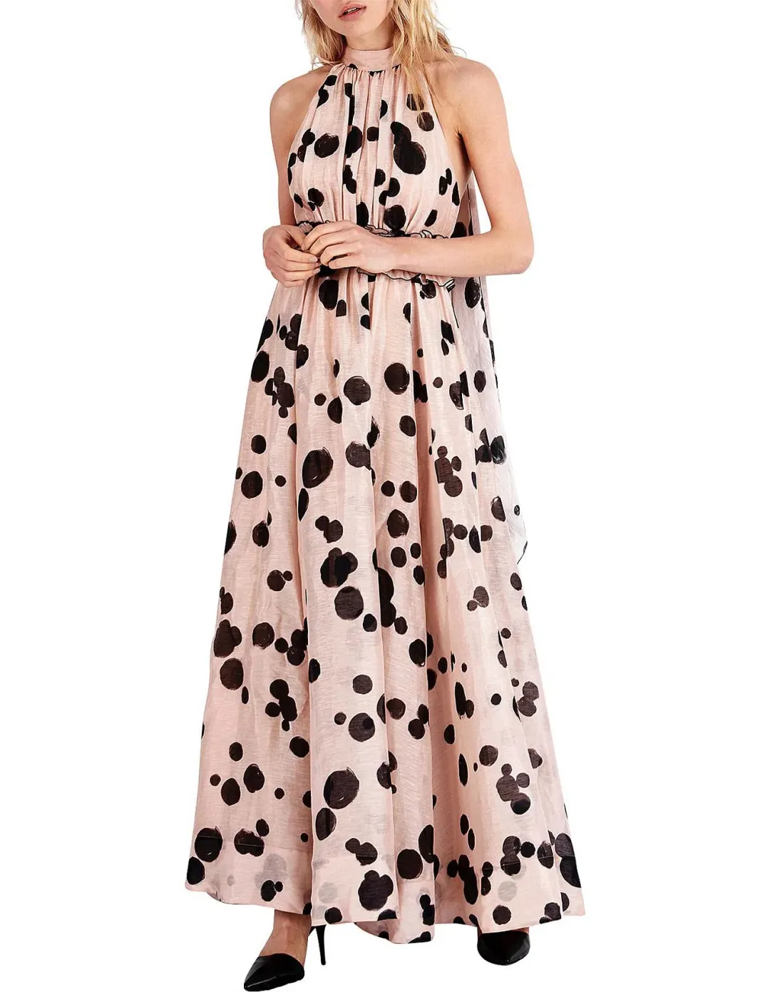Aje Georgia Maxi Dress Pink Print Size 6 for rent on The Volte - main image