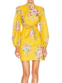 Zinnia cut-out floral print dress for rent on The Volte - image 1