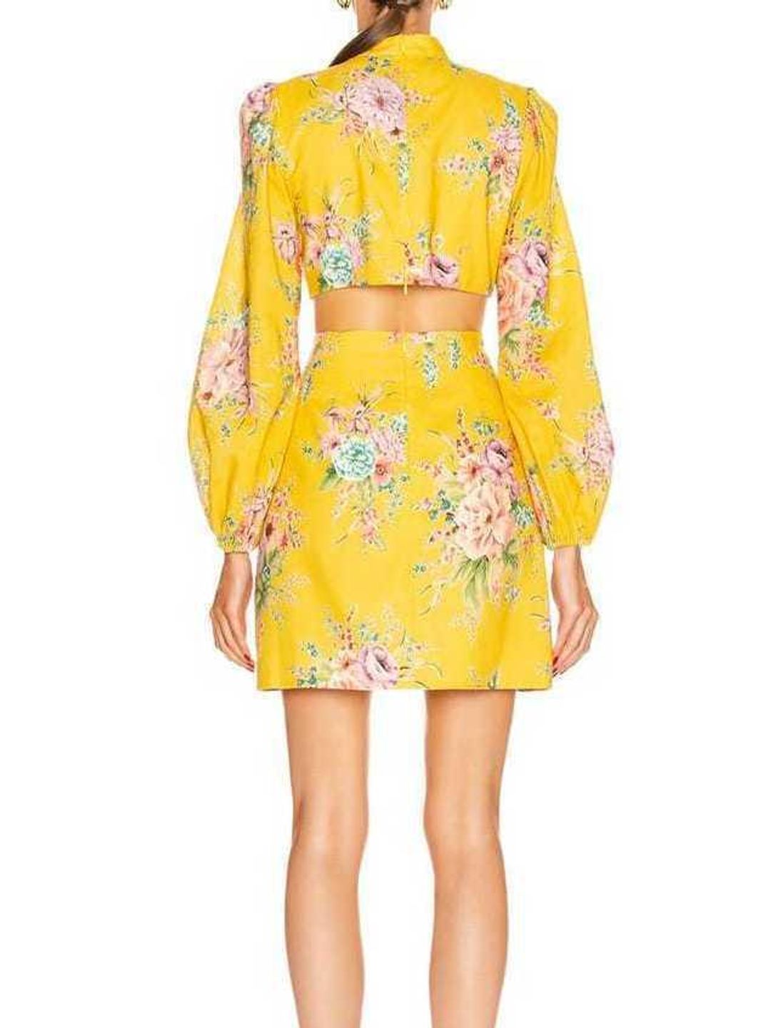 Zinnia cut-out floral print dress for rent on The Volte - main image