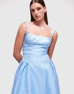 Rachel Gilbert Sophy Strap Midi Dress in Blue Size 4 / AU 14 for rent on The Volte - image 4