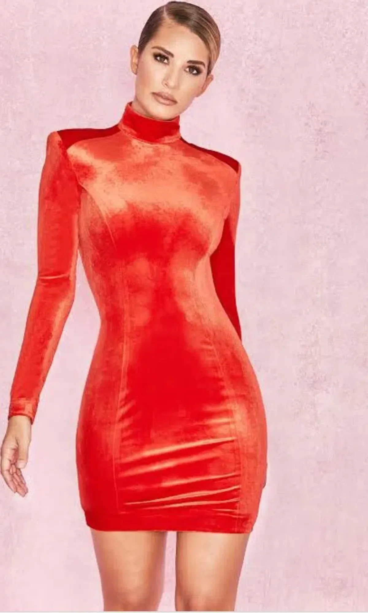 House of CB Velvet Mini Dress Red Size 8 for rent on The Volte - main image