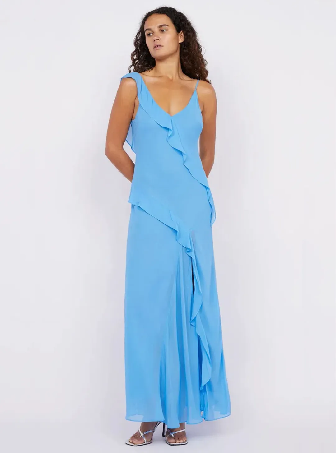 Bec & Bridge Aida Frill Dress Maxi Azure Size 8 for rent on The Volte - main image