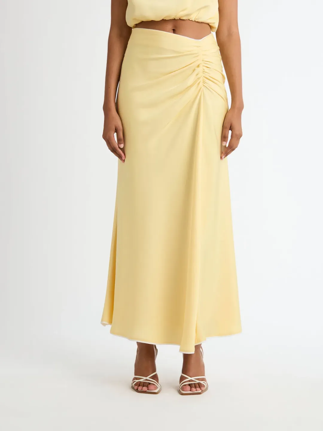 Sheike Milani Top & Skirt Set Lemon Yellow Size L / AU 12 for rent on The Volte - main image