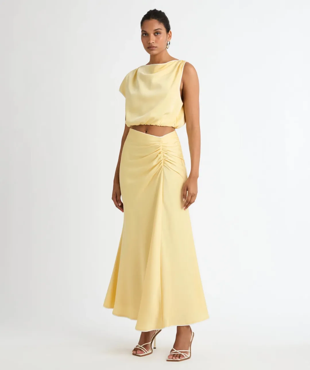 Sheike Milani Top & Skirt Set Lemon Yellow Size L / AU 12 for rent on The Volte - main image