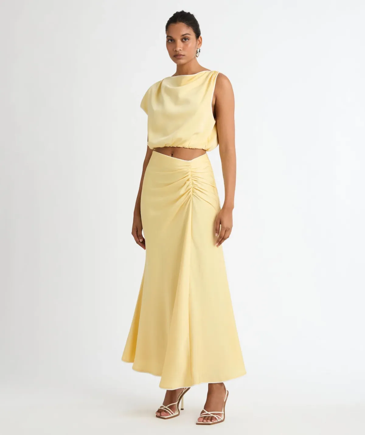 Sheike Milani Top & Skirt Set Lemon Yellow Size L / AU 12 for rent on The Volte - main image