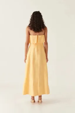 Aje Shallows Strapless Gown Marigold Yellow Size AU 10 for rent on The Volte - image 2