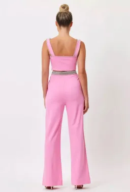 Bianca & Bridgett Hazel Crop Top & Riley Pant Set Pink Size 8 for rent on The Volte - image 3