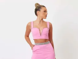 Bianca & Bridgett Hazel Crop Top & Riley Pant Set Pink Size 8 for rent on The Volte - image 4
