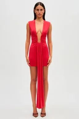 Misha Jennifer Cupro Mini Dress in Red Size 10/M for rent on The Volte - image 2