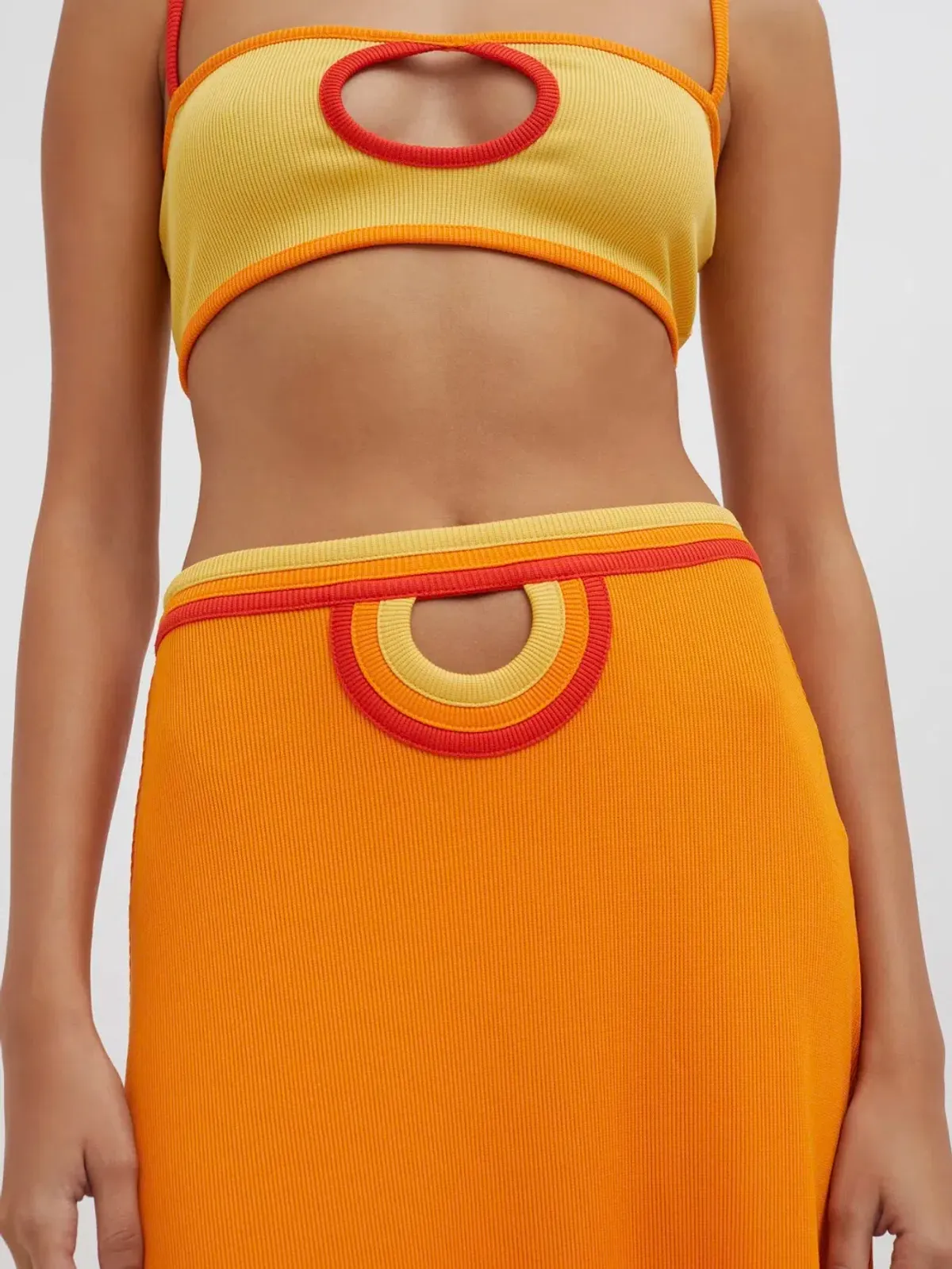 Christopher Esber Multi Verner Loop Hole Skirt Tangerine Multi Size 10 - Image 2