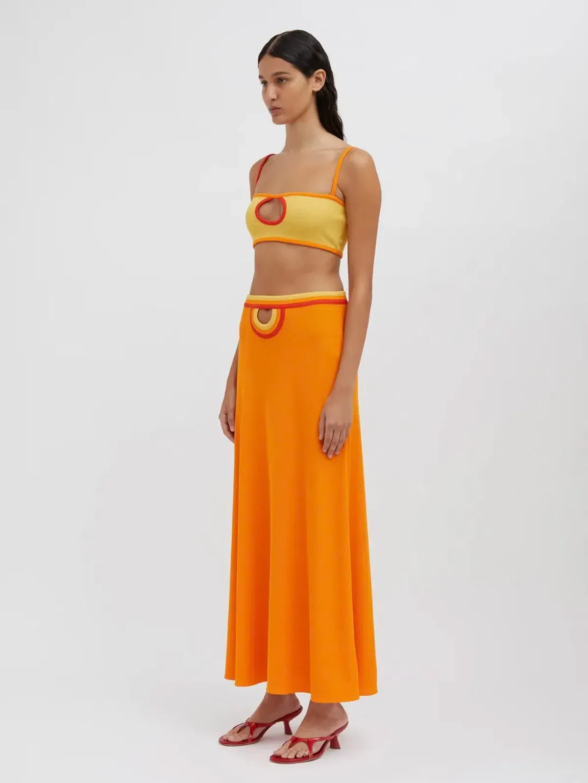 Christopher Esber Multi Verner Loop Hole Skirt Tangerine Multi Size 10 - Image 4