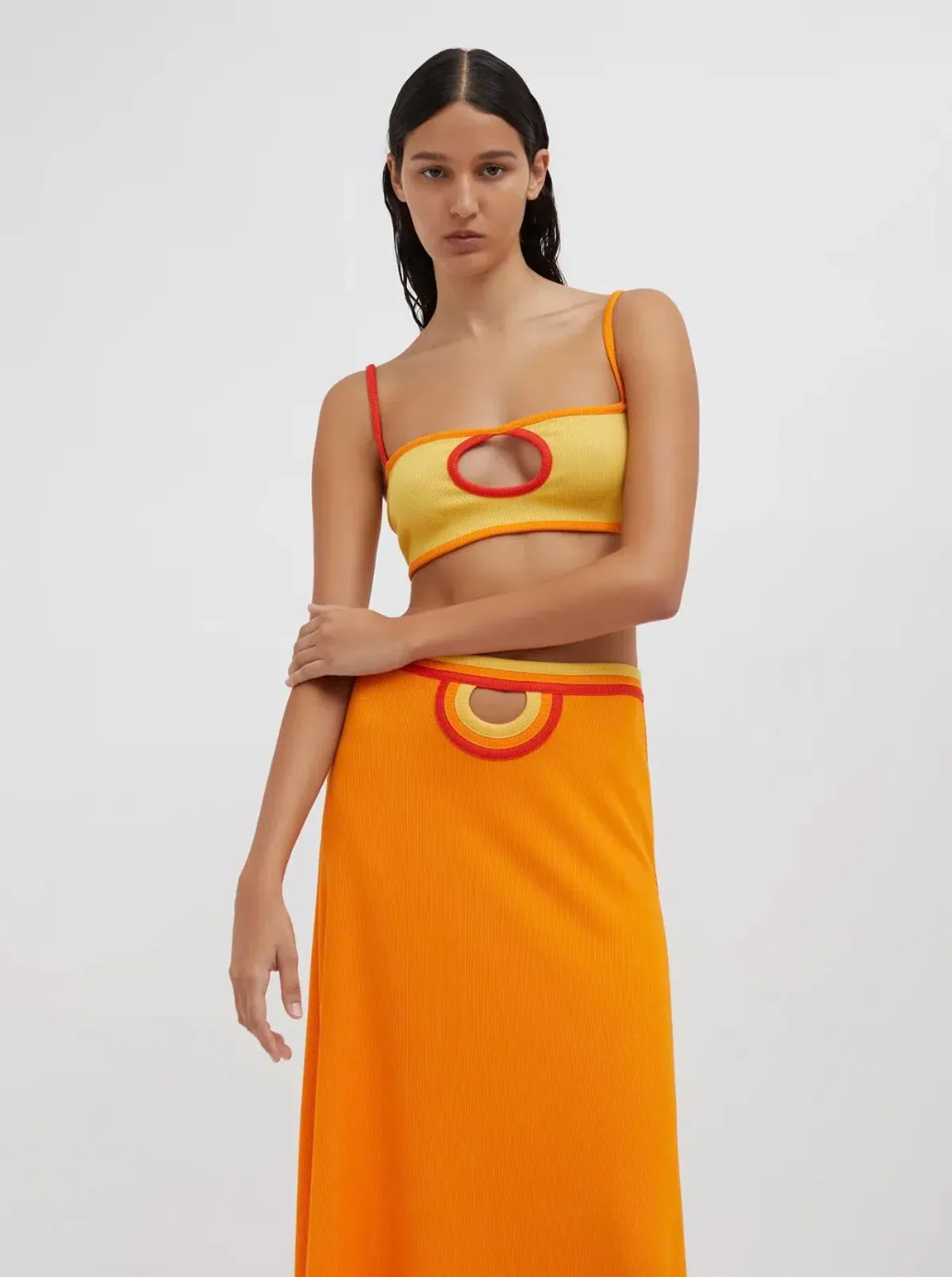 Christopher Esber Fran Bandeau Top Orange Size 10 - Image 1
