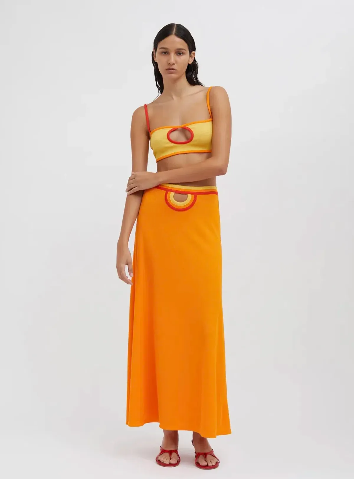 Christopher Esber Fran Bandeau Top Orange Size 10 - Image 6