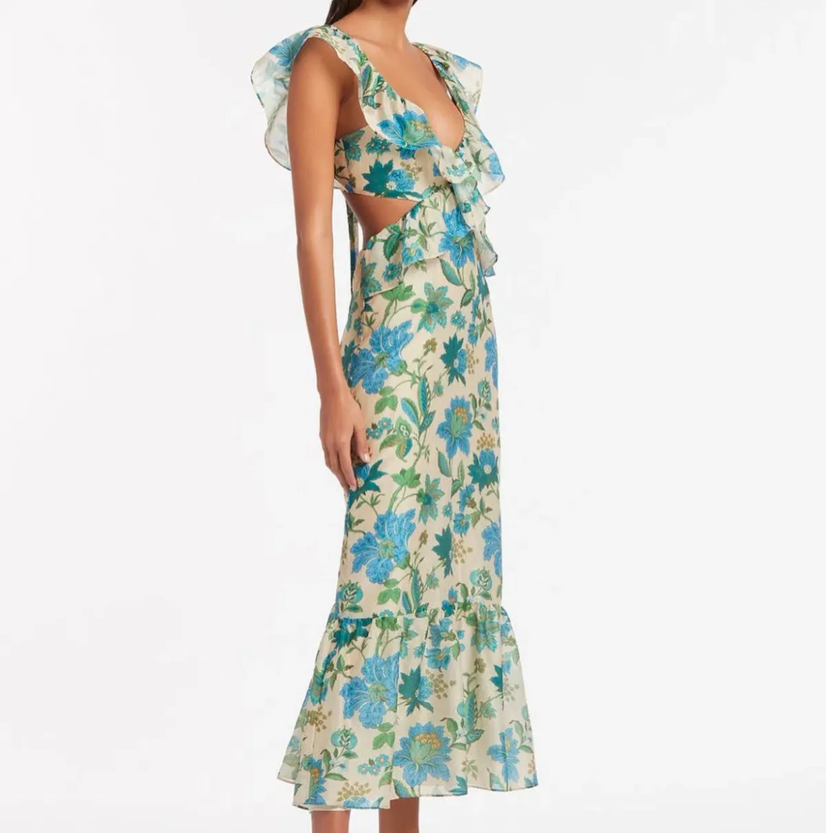 Sir the Label Celia Frill Maxi Dress Marguerite Print Size 8 - Image 3
