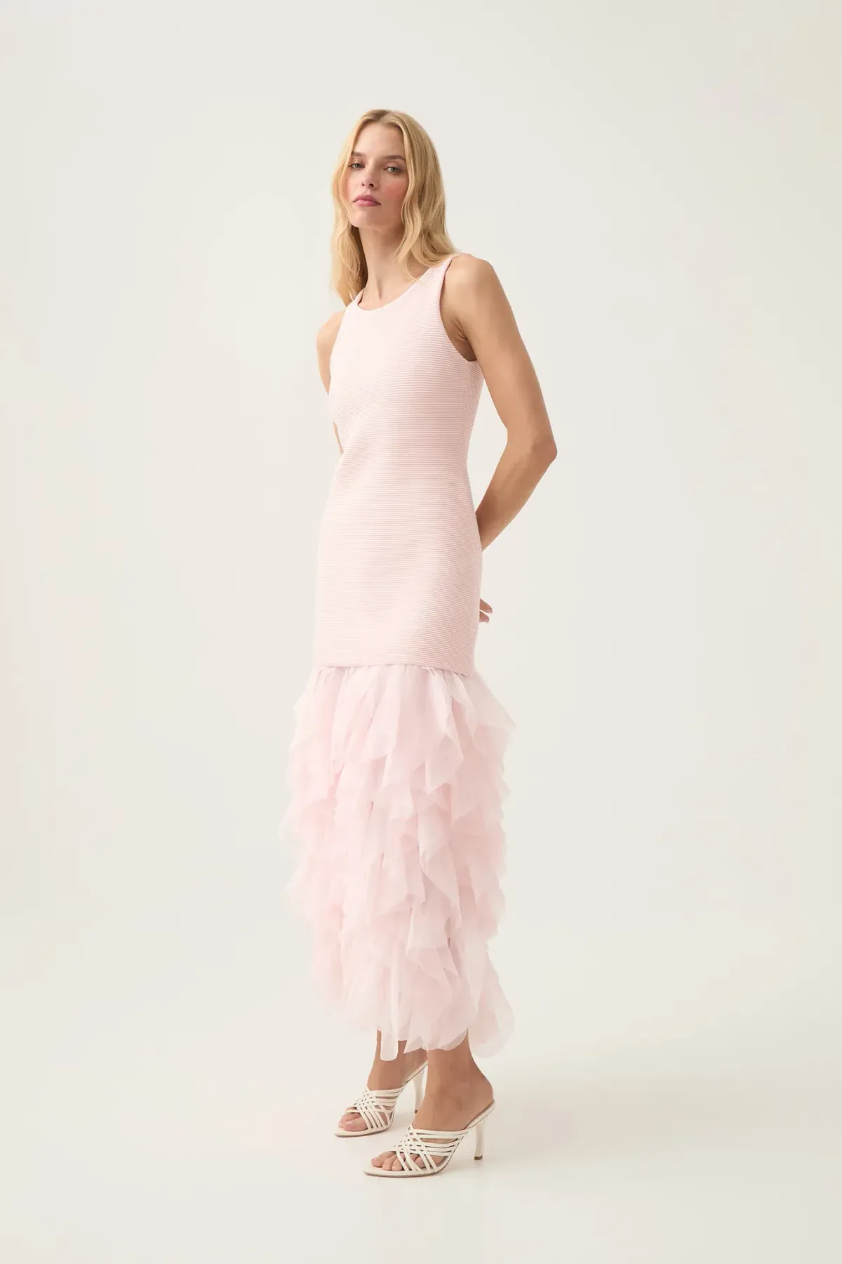 Aje Elations Knit Maxi Dress Pink Size 8 - Image 1