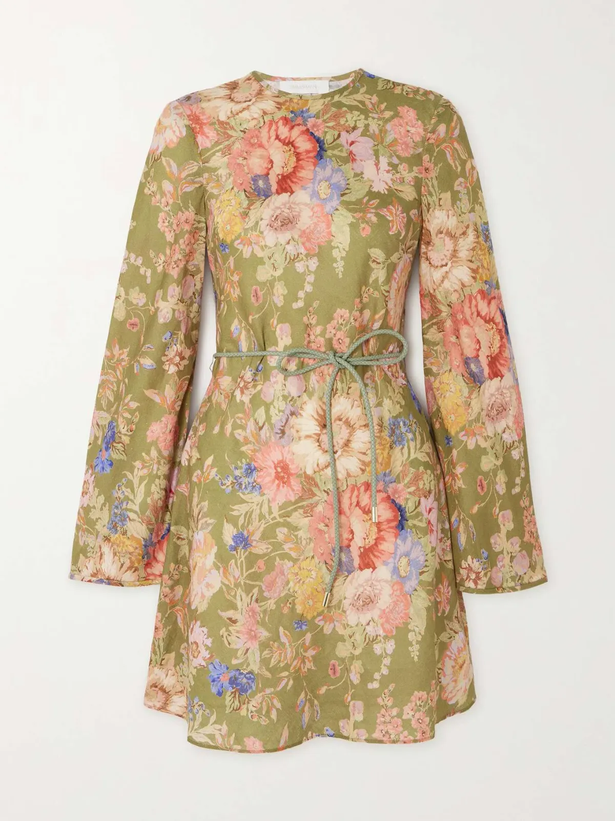 Zimmermann August Belted Mini Dress Floral Size 2/Au 12 - Image 3