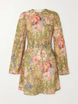 Zimmermann August Belted Mini Dress Floral Size 2/Au 12 for rent on The Volte - image 3