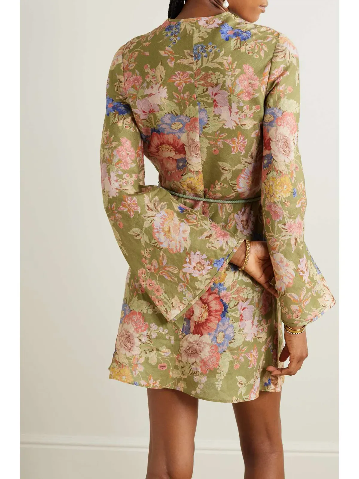 Zimmermann August Belted Mini Dress Floral Size 2/Au 12 - Image 2