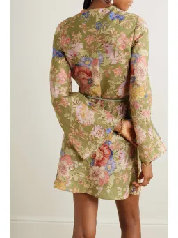 Zimmermann August Belted Mini Dress Floral Size 2/Au 12 for rent on The Volte - image 2