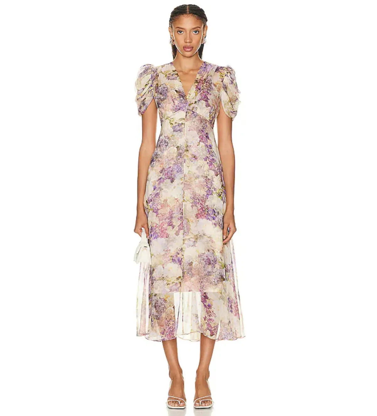 Zimmermann The Lyrical Gather Sleeve Midi in Dreamy Floral Size 0/Au 8 - Image 1
