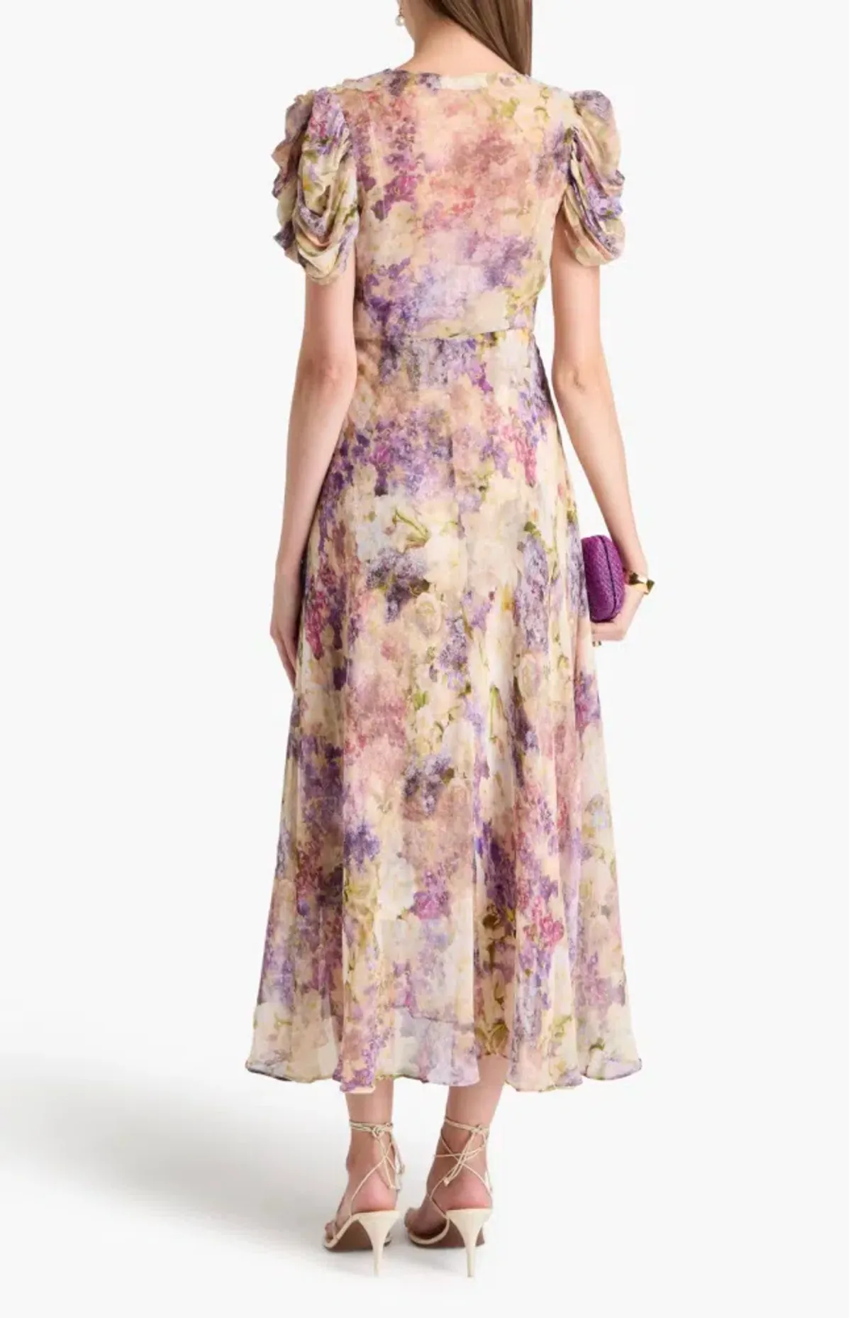 Zimmermann The Lyrical Gather Sleeve Midi in Dreamy Floral Size 0/Au 8 - Image 3