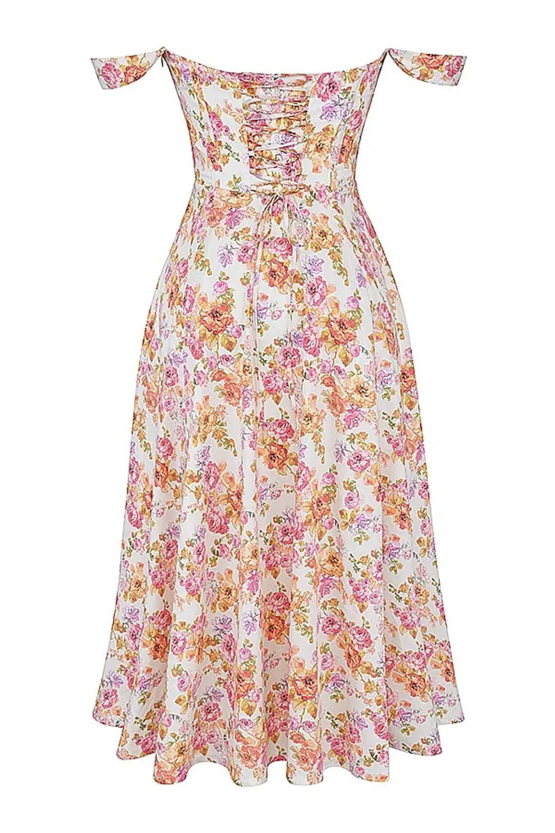 House of CB Saira Midi Sundress Ivory Floral Size S / AU 8 for rent on The Volte - main image