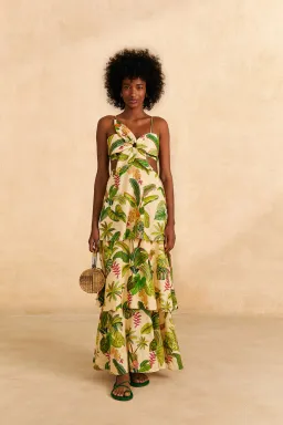 Farm Rio Fruit Forest Maxi Dress Sand/Print Size M / AU 10 for rent on The Volte - image 1
