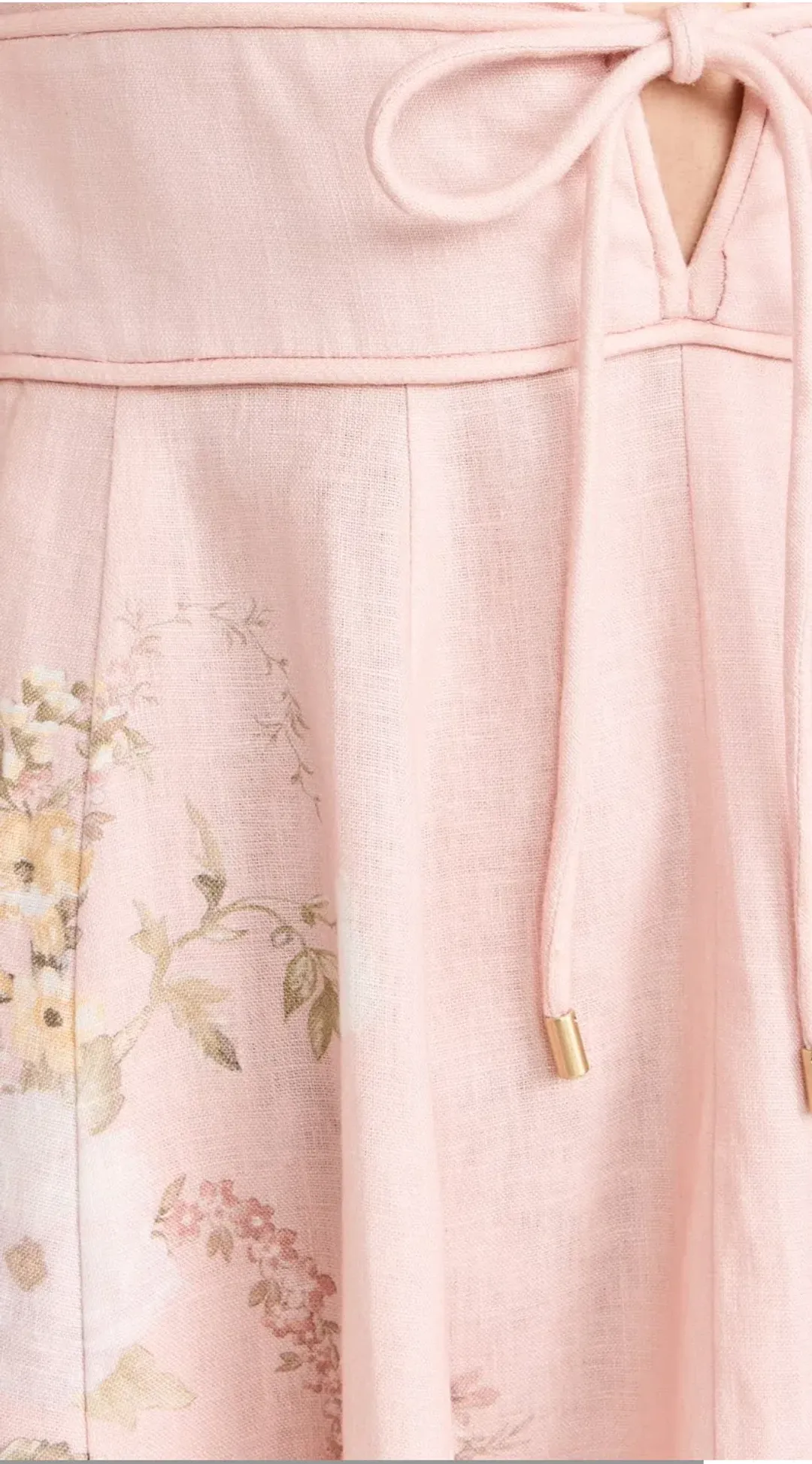 Zimmermann Waverly Plunge Midi Dress Pink Floral Size 2 (AU 12) for rent on The Volte - main image