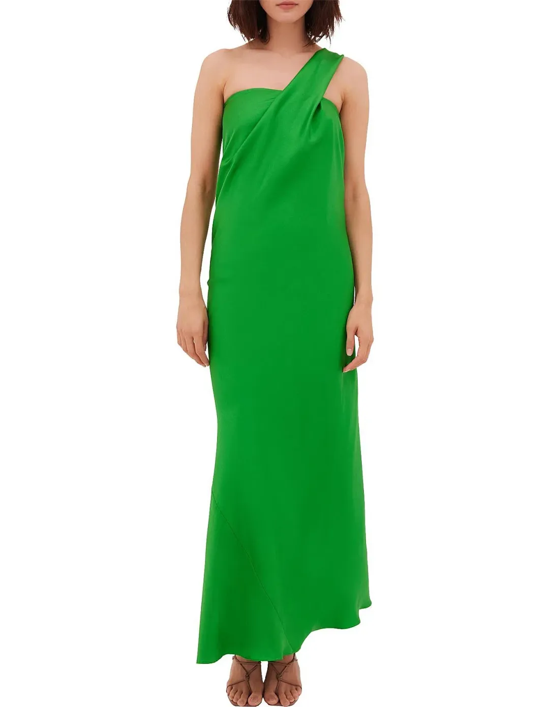Bianca Spender Vice Silk Gown in Apple Green Size 1 / AU 8 for rent on The Volte - main image