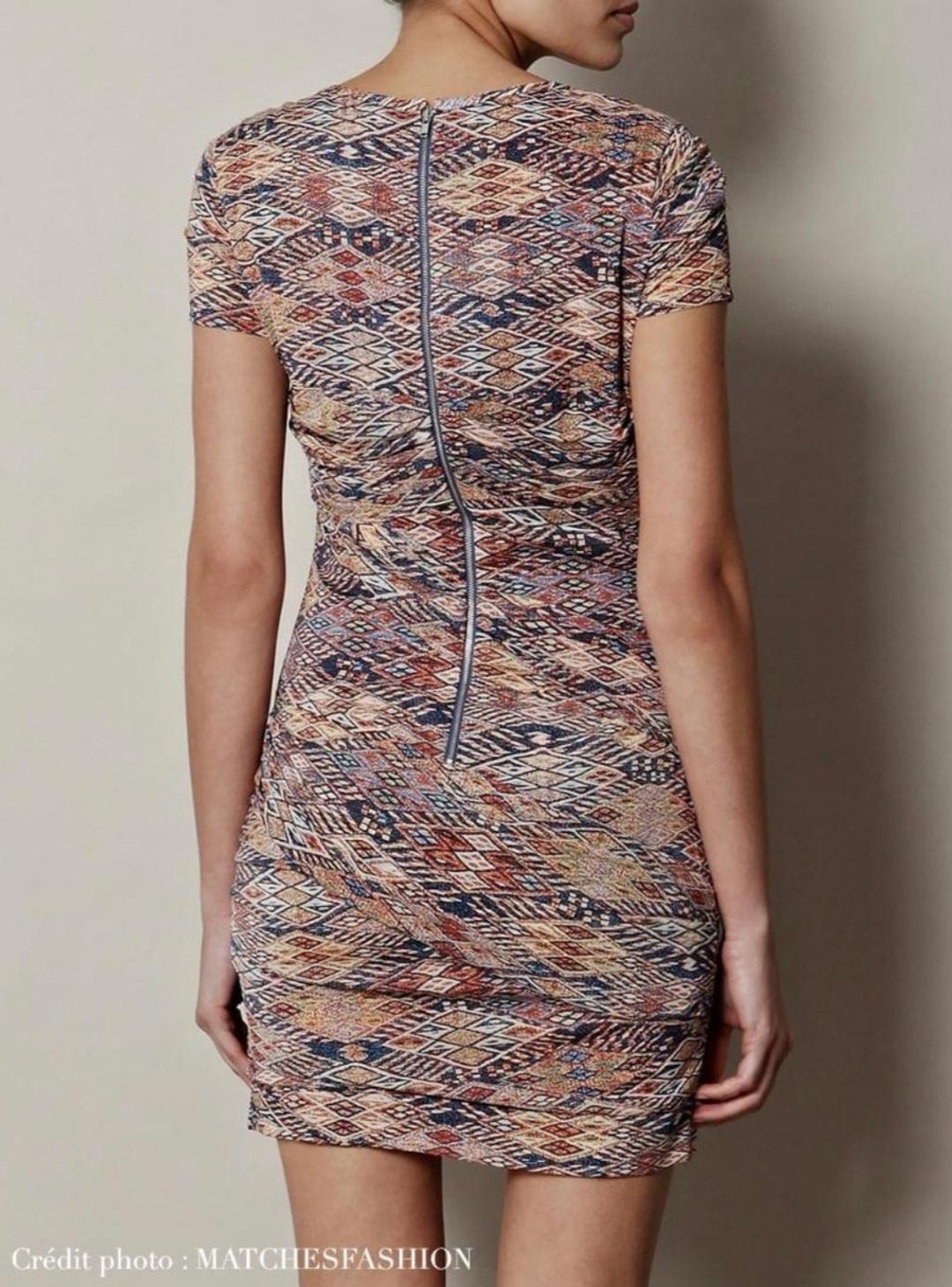 Iro Ripley Multi Color Aztec Print Silk Dress Size 10 for rent on The Volte - main image