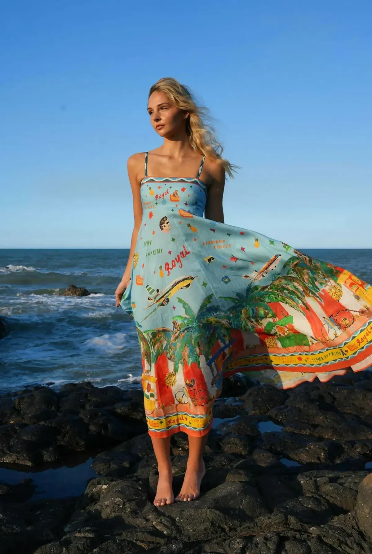 Alemais All Aboard Midi Sundress Multi Size 10 - Image 1