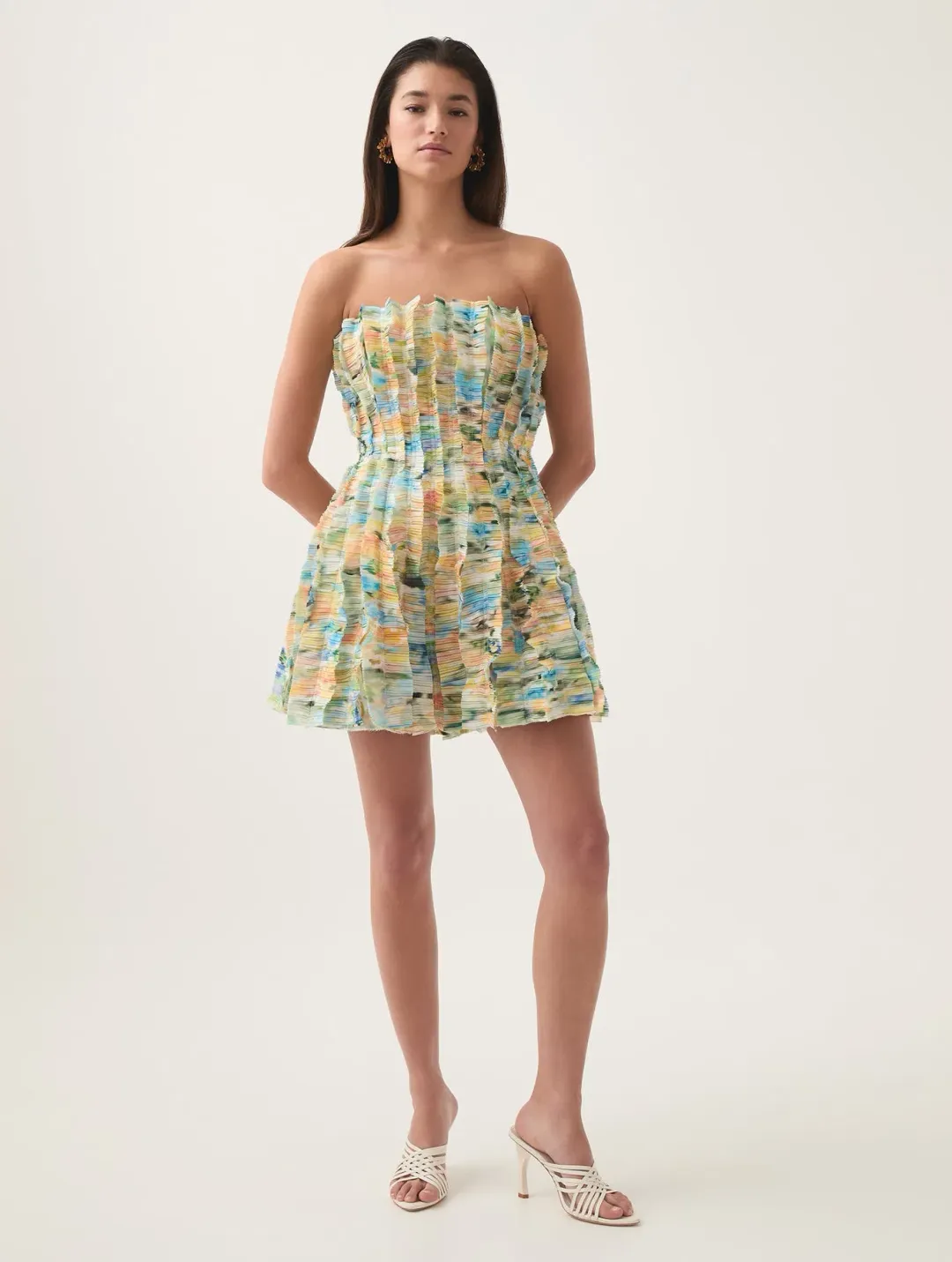 Aje Hybrid Sleeveless Mini Dress Floral Haze Size 16 for rent on The Volte - main image