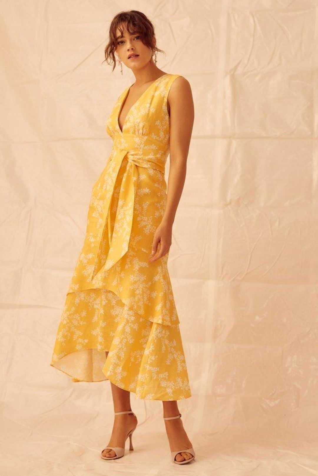 Keepsake The Label Fallen Dress in Golden for rent on The Volte - main image