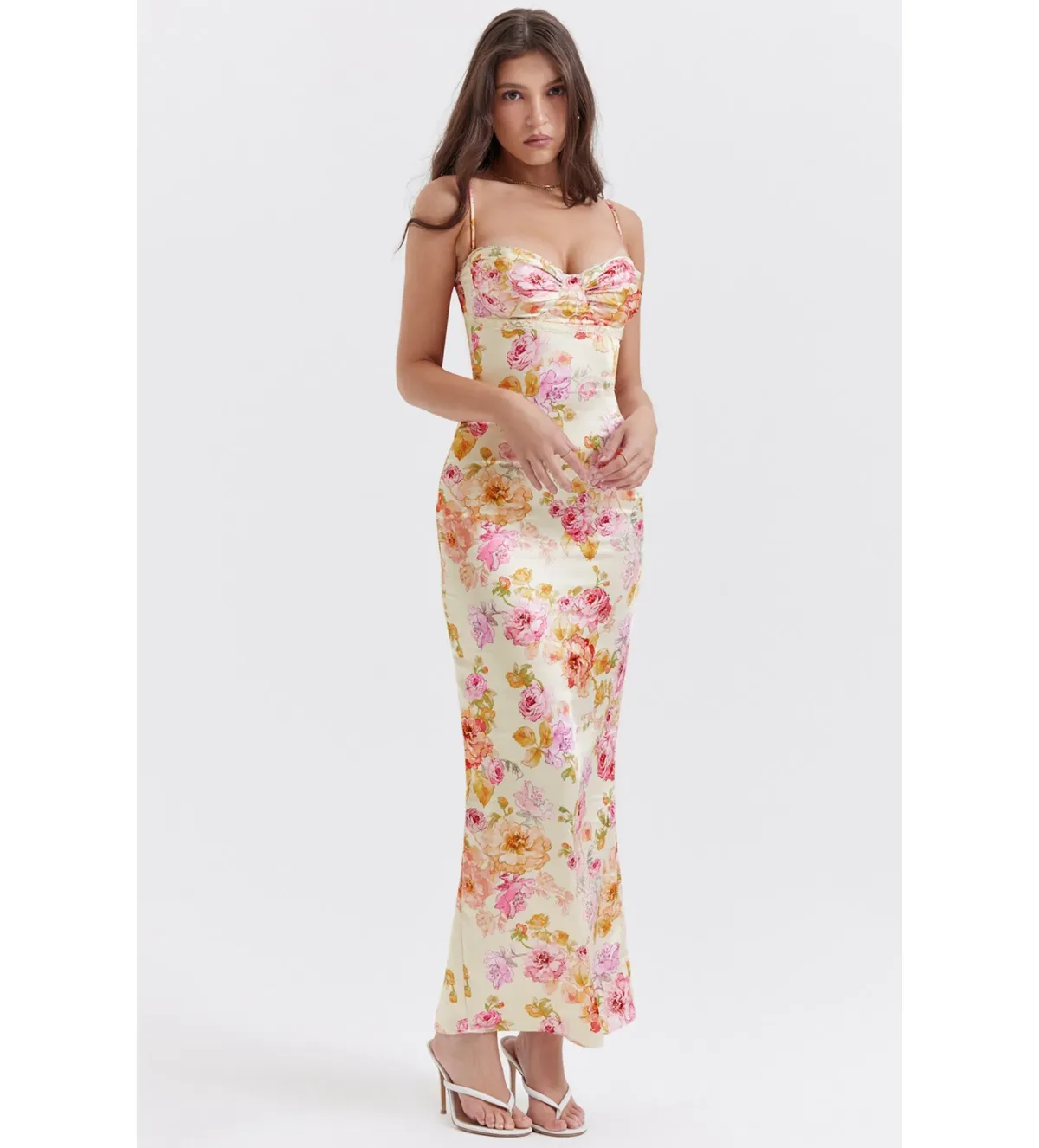 House of CB Josefina Maxi Dress Ivory Floral Size M /Au 10 - Image 1