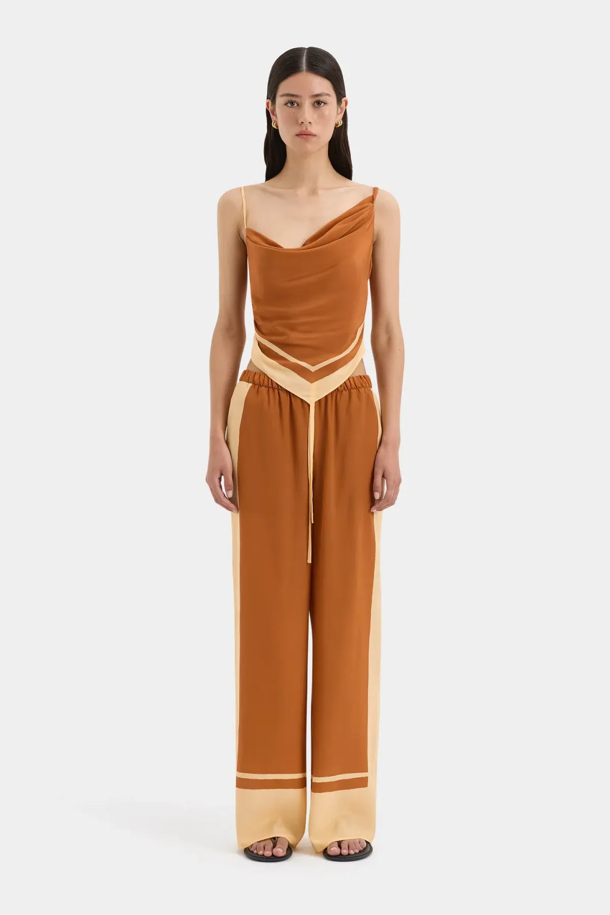 Sir the Label Soma Scarf Cami Size 1/Au 8 and Pant Set Rust Size 0/Au 6 for rent on The Volte - main image
