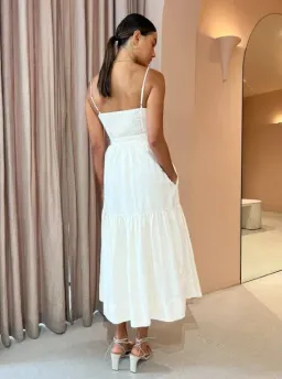 Shona Joy Cecilia Twist Bodice Midi Dress - cream size 10 for rent on The Volte - image 4