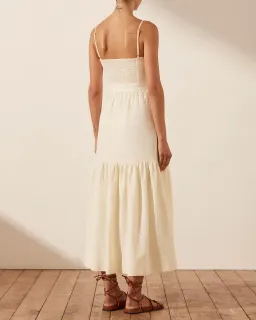 Shona Joy Cecilia Twist Bodice Midi Dress - cream size 10 for rent on The Volte - image 2