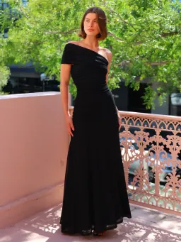 By Nicola Fiesta Off Shoulder Maxi Dress In Black Size 10 for rent on The Volte - image 1