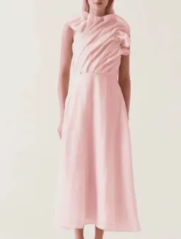 Aje Genesis Midi Dress Pink Size 8 for rent on The Volte - image 1