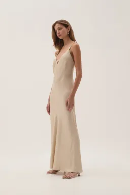 Aje Studio Crossback Midi Dress Oat Size 8 for rent on The Volte - image 5